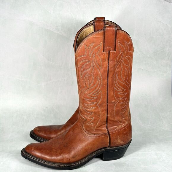Justin Western Cowboy Boots - Men's Size 8 D BROWN Style 2610 Leather - Picture 6 of 16